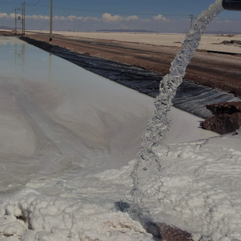 Extraction of lithium at Salar de Uyuni, Bolivia